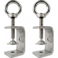 2 Piece Heavy Duty C-Clamp Set, 47 mm Stainless Steel Woodworking Fixture Clamps with Lifting Ring for DIY, Welding and Carpentry