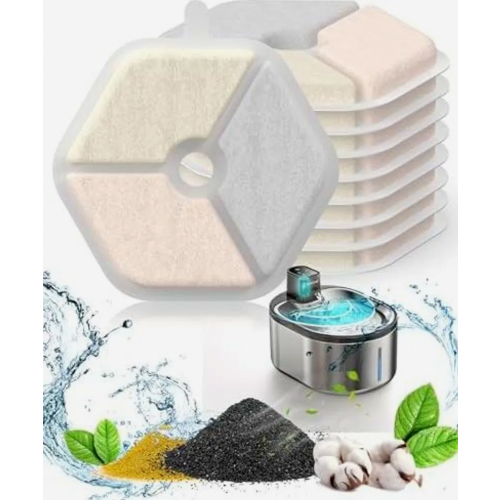 9 Pack Replacement Filters for Wireless 4L Cat Water Fountain with Motion Sensor, Activated Carbon Pet Drinking Filter