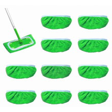 10 Stück Mikrofaser-Bodentücher, 25,4 x 11,5 cm, wiederverwendbare Wischbezüge für Nass- und Trockenreinigung, Bodenwischer und Wischmopp