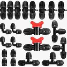 Irrigation Fittings Kit Compatible with Half Inch Drip Irrigation Hoses, Garden Watering Connector Set for Outdoor Plants