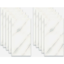 Zelfklevende PVC-wandpanelen met marmerlook, 60 x 30 cm, 10 stuks, wit, geschikt voor keuken, badkamer en woonkamer