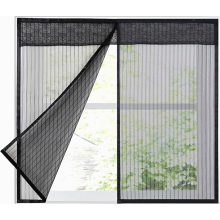 Magnetisches Moskitonetz für Fenster, Fliegengitter mit Klettverschluss, Moskitoschutz für Wohnräume, Schwarz, 100 x 120 cm