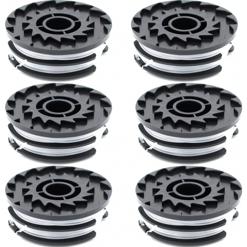 6 Pack Durable Replacement Trimmer Line Spools for Cordless Grass Trimmers, Lawn Edging and Garden Maintenance