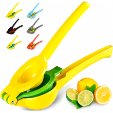 Citroen- en limoenpers, handmatige citruspers voor sap, stevige handpers in geel en groen voor keuken, mixdranken en verse drankjes