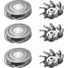 Replacement Heads for Electric Shavers, Waterproof Men's Razor Blades, 3 Pack Stainless Steel Shaving Refill Cartridges