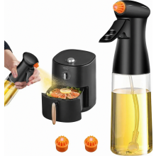 Pulverizador de aceite de vidrio 230 ml con 3 boquillas, botella dispensadora para cocina, niebla ultrafina para ensaladas y parrilla