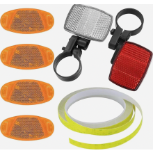 7 Piece Bike Reflector Set, Spoke Reflectors and Safety Cat Eyes for Kids Bikes, Road Bikes, MTB and E-Bikes, Front and Rear Visibility
