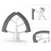 Frusta piatta Flex Edge compatibile con impastatrici planetarie con testa inclinabile da 4,5-5 quarti, con bordi in silicone su entrambi i lati.