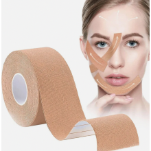 Cinta tensora facial color piel, banda reafirmante para rostro, ojos y cuello, parches antiarrugas de 2,5 cm por 5 m para uso diario