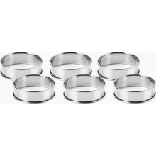 6 Stück Tortenringe 8 cm, runde Backringe aus Edelstahl, silberne Kuchenringe zum Formen, Kochen und Backen von Gebäck