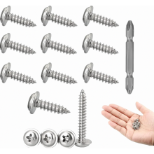 120 Pack Stainless Steel Self Tapping Screws, Flat Head with Washers, Torx Drive, Self Drilling, M4 x 10 x 8 mm for Metal and Wood