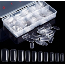 500 uñas postizas acrílicas transparentes, puntas para manicura de gel, extensión de uñas para mujer y uso profesional
