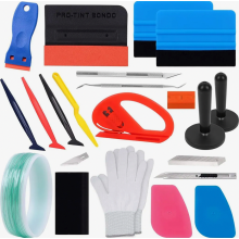 Kit di 35 pezzi per l'applicazione di pellicole adesive per auto, con spatola in feltro, micro spatola e taglierina per pellicole oscuranti per vetr