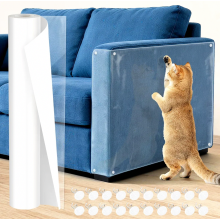 Transparent Cat Scratch Protector Film 5m x 42cm, Self Adhesive Sofa Guard for Furniture, Couch, Doors and Walls
