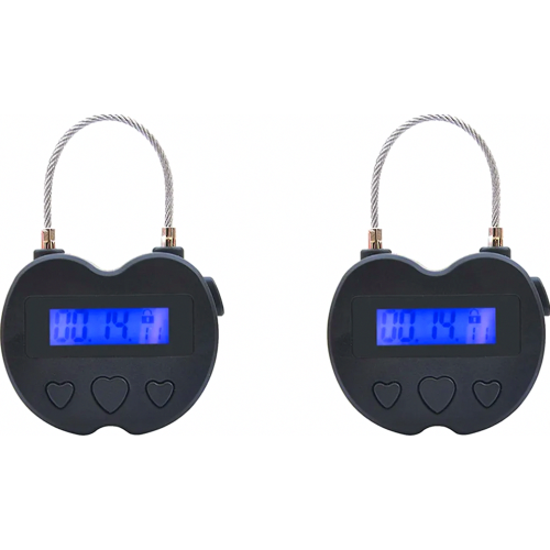 2 Pack Smart Time Lock with LCD Display USB Rechargeable Timer in Black for Welding Equipment and Workshop Accessories