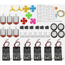 6 Bausätze mit 130er Mikro-Gleichstrommotoren, 1,5 bis 3 V, 15000 bis 16500 U/min, AA-Batteriehalter, Schalter und Kabel