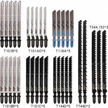 35 Piece Assorted Jigsaw Blade Set with Storage Case, Carbon Steel T Shank Blades for Cutting Wood, Plastic and Metal