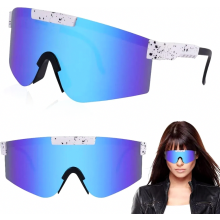 Polarisierte Sportsonnenbrille mit UV 400 Schutz, winddichte Fahrradbrille mit 2 Ersatzbügeln für Radfahren, Angeln und Golf