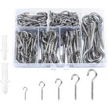 115 Pack Metal Screw In Hooks with Wood Thread for Hanging Plants Lights Pictures and Small Items Home Garden Workshop