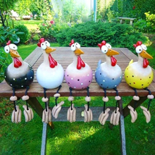 Statua decorativa di gallo in resina e ceramica, 28 cm. Ornamento da giardino resistente alle intemperie per patio, prato e decorazioni esterne.
