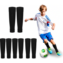 Fußballstutzen für Kinder 32 cm lang, 4 Paar schwarze Sportsocken, atmungsaktiv und elastisch, für Training, Schule und Verein