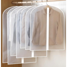 Mothproof Garment Bags 6 Pack, Breathable Clear Clothes Covers with Full Length Zip for Winter Coats and Suits