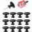 Black Cabinet Knobs, 12 Pack 30mm Round Drawer Handles with Screws, Modern Vintage Cupboard Pulls for Kitchen Wardrobes 1