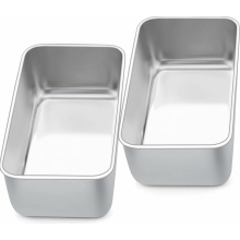Set van 2 roestvrijstalen broodvormen, bakvorm voor brood, cake en toast, 23 x 12 x 6 cm, gemakkelijk te lossen en vaatwasserbestendig