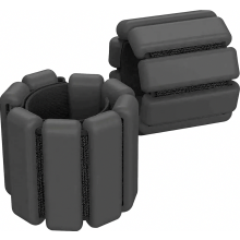 Juego de 2 muñequeras lastradas ajustables de 450 g, pesas para muñecas, brazos y piernas, accesorio de pilates, color negro