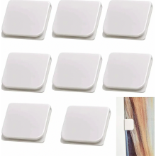 8 pinzas autoadhesivas para cortina de ducha, sujetadores antisalpicaduras y antiviento sin taladro para baño y ducha