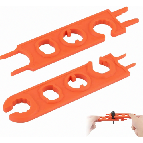 2 Pack Solar Connector Spanners, MC4 Cable Wrench Tool for PV Panel System Wires, Quick Plug and Socket Disconnect Tool