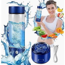 Hydrogen Water Generator Bottle with PEM SPE Technology, 420ml Blue Hydrogen Water Flask, 3000PPB in 3 Minutes