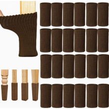 24 calcetines para patas de silla, protectores elásticos de punto con fieltro para muebles y mesas, antirrayas y silenciosos