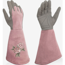 1 Paar stichfeste Gartenhandschuhe für Damen, schnittfeste Arbeitshandschuhe mit Unterarmschutz, Größe M, kompatibel mit Gartenscheren