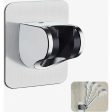 Soporte de ducha sin taladro para pared, soporte universal para alcachofa de mano ajustable 45 grados, baño y aseo