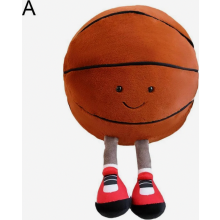 Cuscino morbido in peluche a forma di pallone da basket per neonati, giocattolo sportivo a cartoni animati e cuscino di equilibrio per la casa, 28 c
