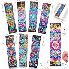 Diamantmalerei Lesezeichen Bastelset für Kinder, Mädchen, Jugendliche und Erwachsene, Mandala-Motiv, kreatives Geschenk zum Kindergeburtstag