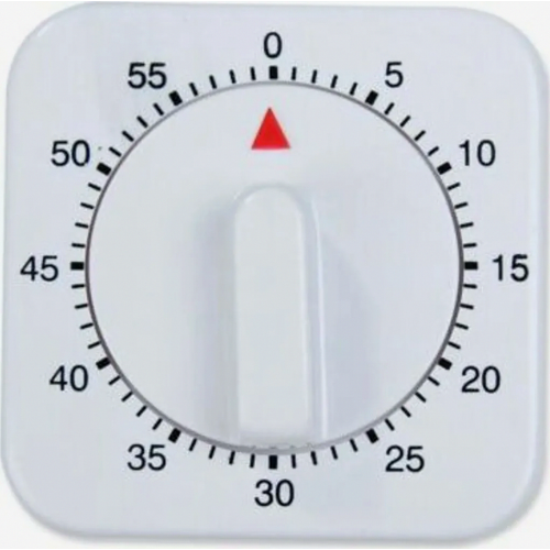60 Minute Mechanical Kitchen Timer, White Wind Up Cooking Timer for Baking, Cooking, Eggs and Daily Home Meal Prep