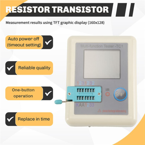 -TC1 TC1 Display Multifunctional TFT Backlight Transistor Tester for Diode Triode Capacitor Resistor Transistor 2