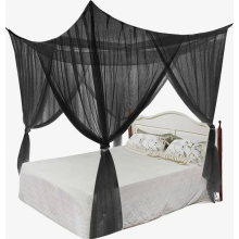 Moskitonetz für Doppelbett und Einzelbett, quadratisches feinmaschiges Insektennetz als Betthimmel, 210 x 190 x 240 cm, Schwarz
