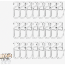 120 ganchos transparentes para cortinas con ojal de 6 mm, pinzas de pliegue para anillas, para colgar visillos y cortinas en hogar