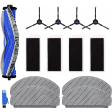 Replacement Kit for N20, N20 Plus and N20 Pro Plus Robot Vacuums, 1 Main Brush, 4 Filters, 4 Side Brushes, 4 Mop Pads, 1 Cleaning Brush