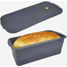 Broodbakvorm met deksel, opvouwbare siliconen bakvorm met antiaanbaklaag, hittebestendig, voor toastbrood, 32 x 14,5 x 11,5 cm
