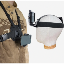 Borstgordelhouderset met telefoonclip, compatibel met smartphones en actiecamera's, voor stabiel filmen en vloggen onderweg