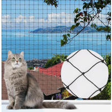 Katzennetz für Balkon 6 x 3 m, drahtverstärkt, UV-beständig und witterungsfest, Katzenschutznetz für Balkone und Fenster, Schwarz