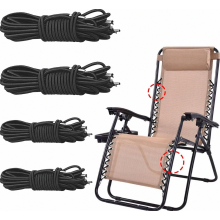 Elastieken voor ligstoel, 4 stuks, universele vervangingskoorden voor relaxstoel en tuinstoel, zwart, 2 x 2,2 meter en 2 x 1,4 meter