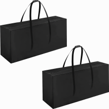 Set of 2 Garden Cushion Storage Bags, Water-Resistant Oxford Fabric, UV Resistant, Zipped, Black, 120 x 38 x 43 cm