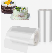 Tortenrandfolie 2 Rollen, 10 und 15 cm hoch, transparente Acetatfolie für Tortenringe, Mousse, Schokolade und Desserts