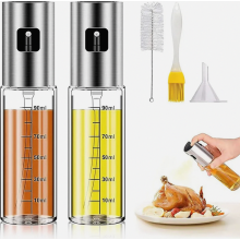 2 Pack Glass Oil Sprayer for Cooking, 100 ml Olive Oil Spray Bottles for Air Fryer, BBQ, Grilling, Roasting and Salads