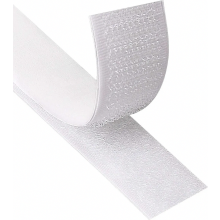 Self Adhesive Hook and Loop Tape 25m x 20mm, Extra Strong Double Sided Fastening Strip, White Fabric Roll for DIY